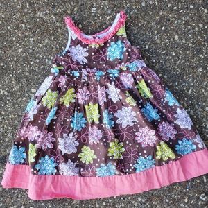 Maggie & Zoe Pink Brown Flower Sleeveless Dress 3T